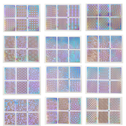 12x Hohl-Nagel-Sticker Selbstklebend Maniküre 1