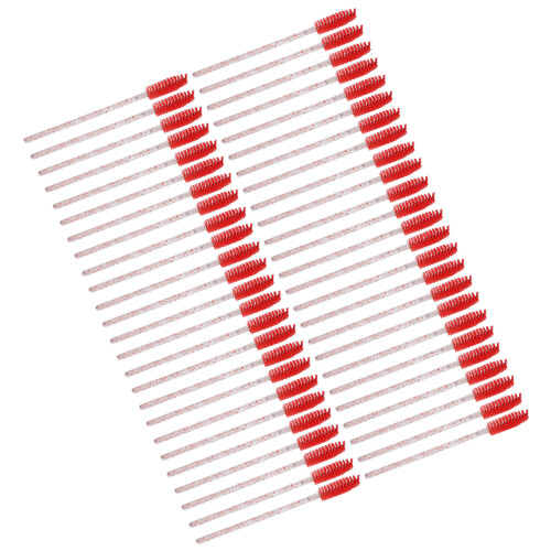 (Red) 50Pcs Disposable Eyelash Brushes ABS Red 1