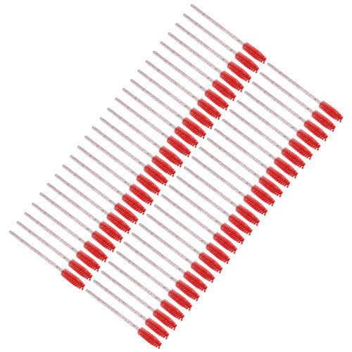 (Red) 50Pcs Disposable Eyelash Brushes ABS Red 2