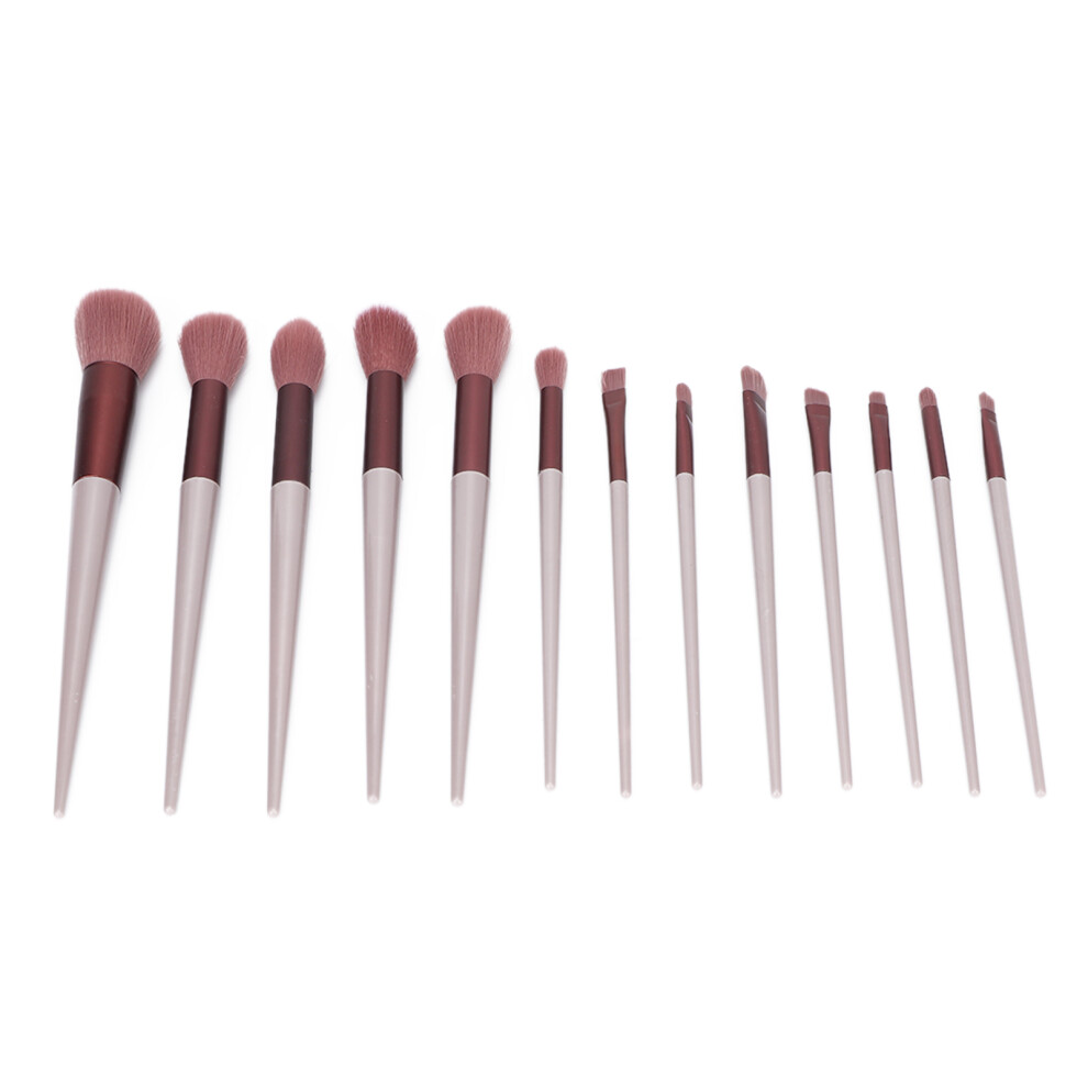 (Pink) 13pcs Makeup Brush Set Eye Shadow Powder Blusher Cosmetic Brush Set