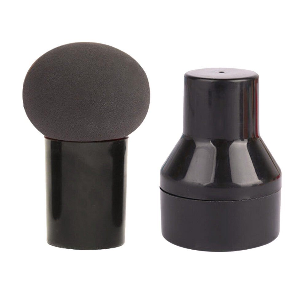 (Black) Mushroom Head Makeup Sponge Wet Dry Soft Bouncy with Handle
