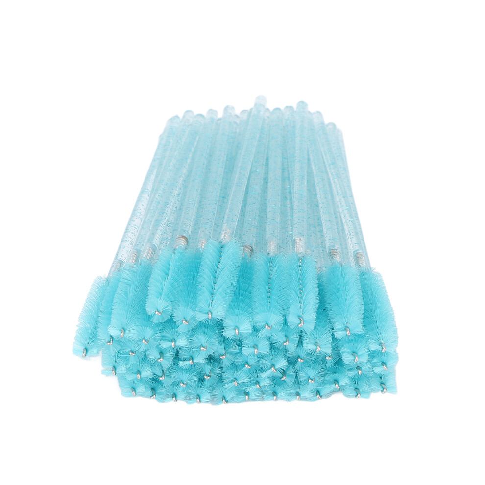 Light/Blue ( Blue) 50Pcs Disposable Eyelash Brushes Mascara Wands Applicator