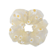 (Jaune) Daisy patroon zacht gaas haar scrunchies roze