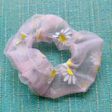 (Rose) Daisy patroon zacht gaas haar scrunchies roze