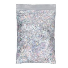 English Letter Holographic Nail Glitter Silver 50g