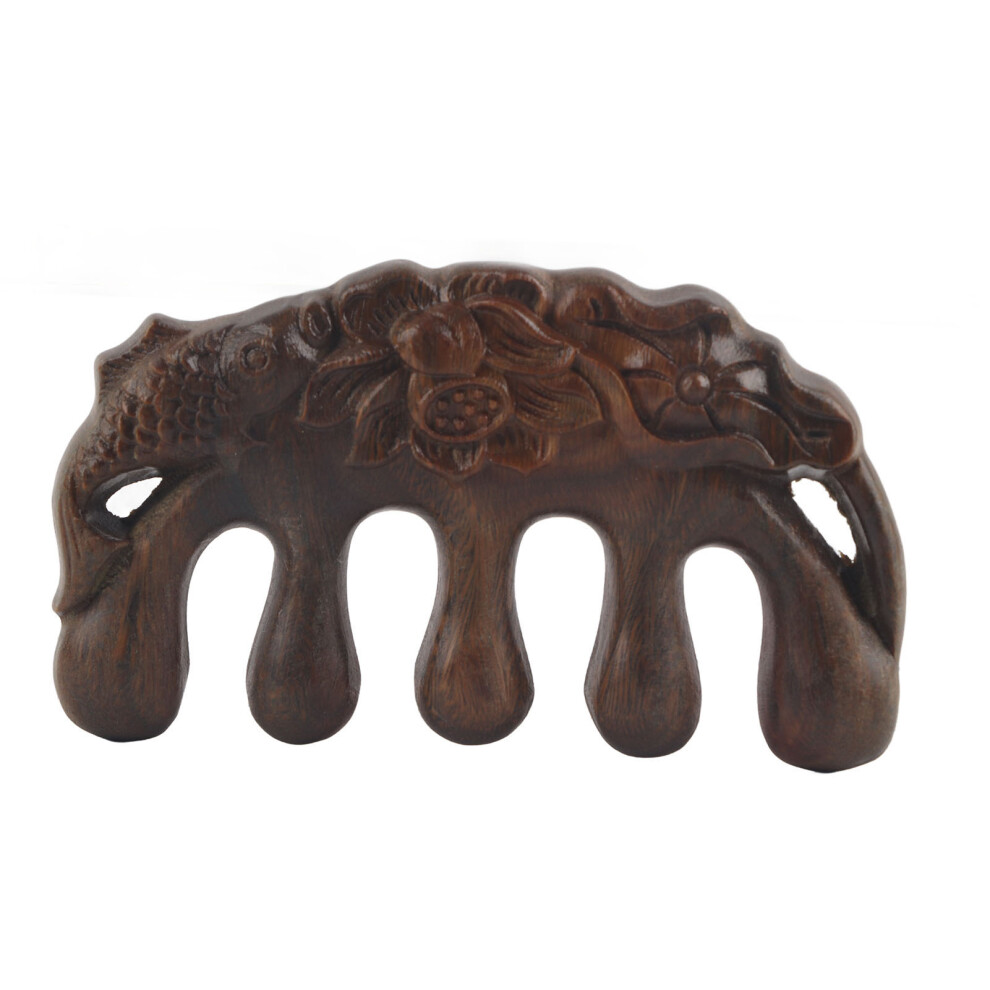 Green Meridian Wide Tooth Massage Comb Sandalwood