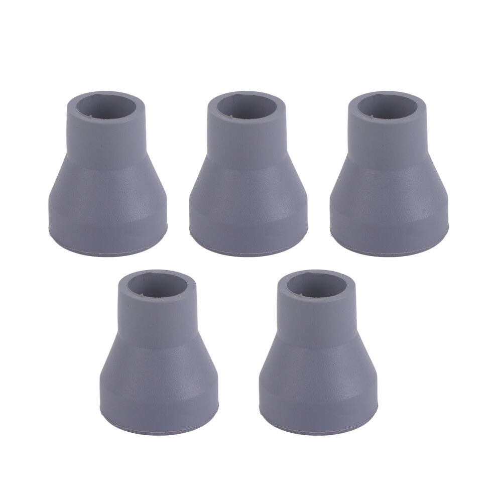 (Grey) 5Pcs Medical Crutch Tips 16Mm Replacement With Metal Gaskets Black 461605115870