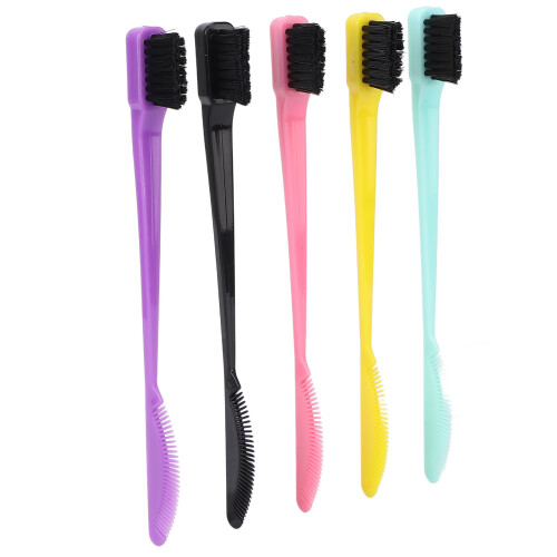 5pcs Dual Edge Brush Comb 2-in-1 Hairline Tool