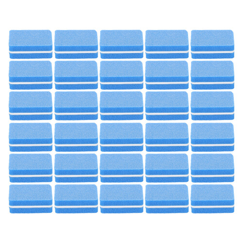 (Blue) 30pcs Green Nail Buffer Block Sanding Tool