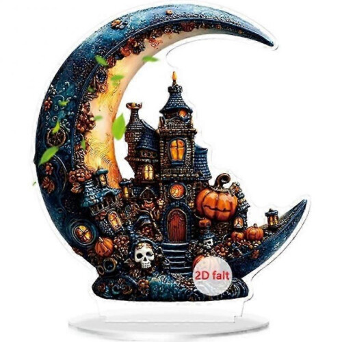 (10) Flat Acrylic Desktop Ornaments Halloween Ghost Ornament, 2D Flat Ornament