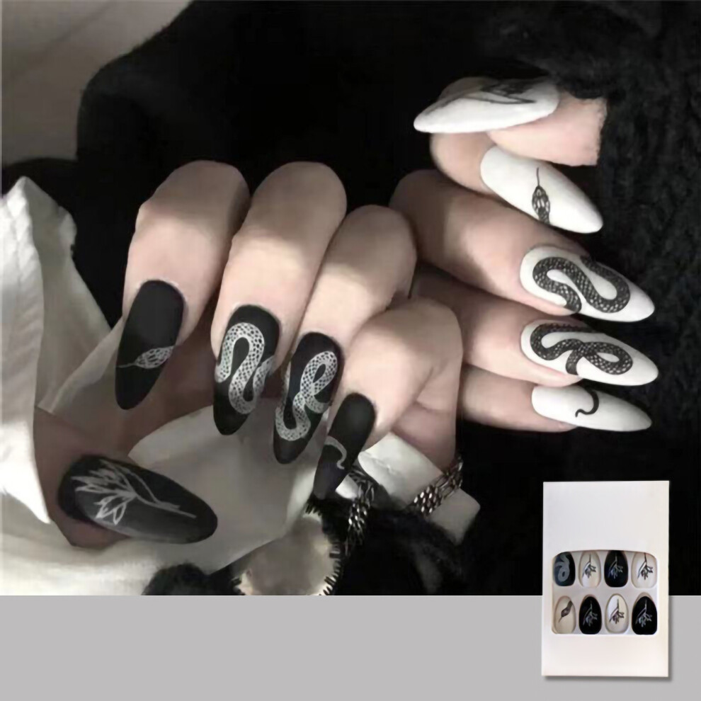 (#2) Waterproof Artificial Flame False Nails Detachable Press On Tips #7