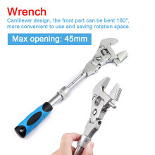 Multifunktionaler ausziehbarer, verstellbarer Schraubenschlüssel für enge Räume, 255 mm
