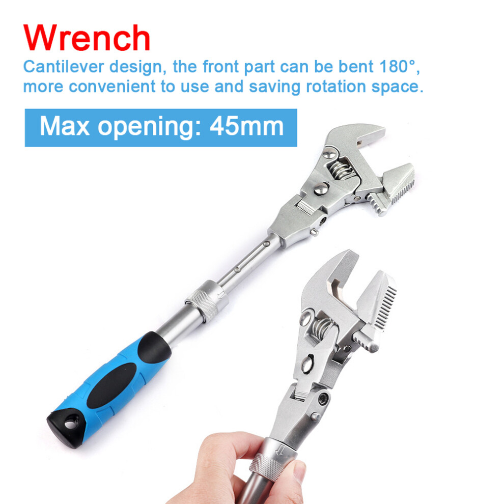 180 Handle Retractable Adjustable Ratchet Wrench For Narrow Spaces 4611356570725
