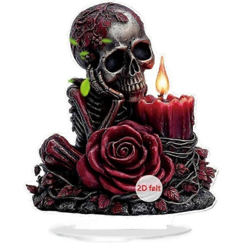 (1) Flat Acrylic Desktop Ornaments Halloween Ghost Ornament, 2D Flat Ornament