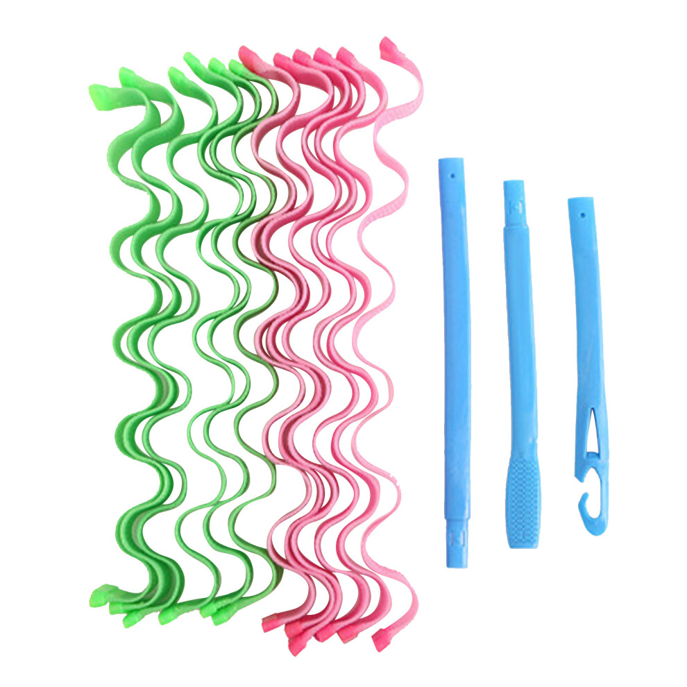 (45cm/17.7in (12pcs)) Spiral Curls Styling Kit DIY Plastic Hair Roller 45cm/17.7in (12pcs)