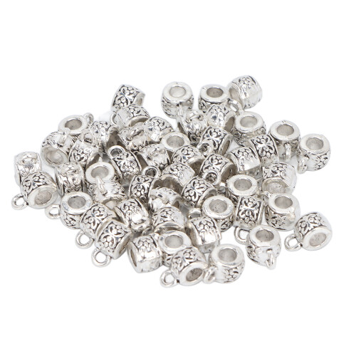 50 Stk Zinn Bartperlen DIY Flechten Schmuck
