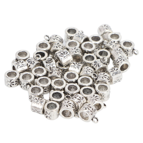 50 Stk Antik Silber Bartperlen für Dreadlocks