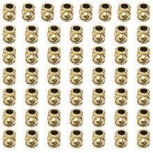 (Gold) 50 Stk. Retro Fasshaarperlen Zinn Bartgold