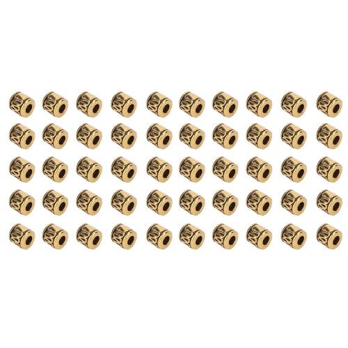 50Stk Legierungs-Haarflecht-Perlen Bart Dreadlock Schmuck Gold