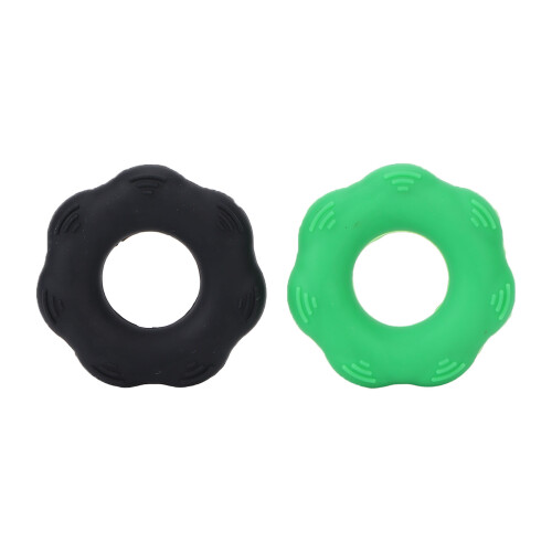 2x Fingerkrafttrainer Silikon 50lb, Dunkelgrün/Schwarz