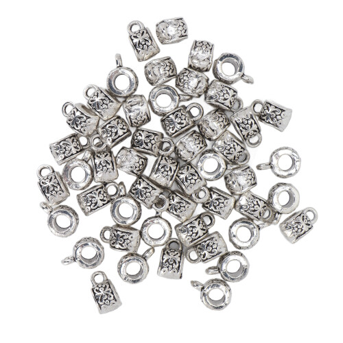 50 Stk Zinn Bartperlen DIY Flechten Schmuck 1