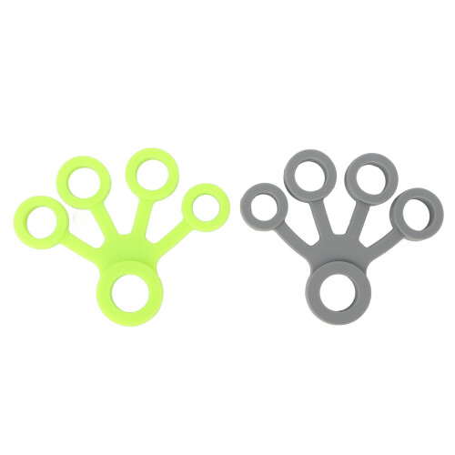 2x Silikon-Fingerdehner 5 Finger grün/grau 8,8lb