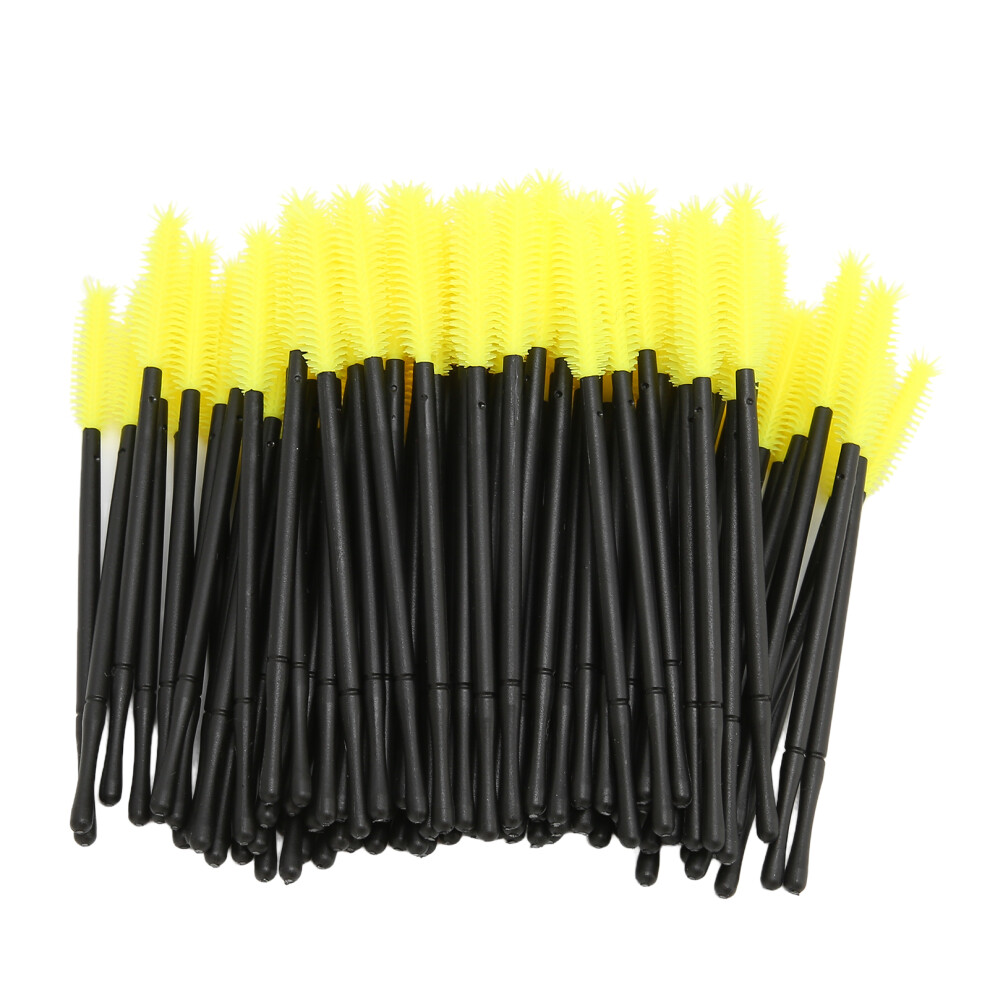100pcs Disposable Eyelash Brush Silicone Mascara Wands Set