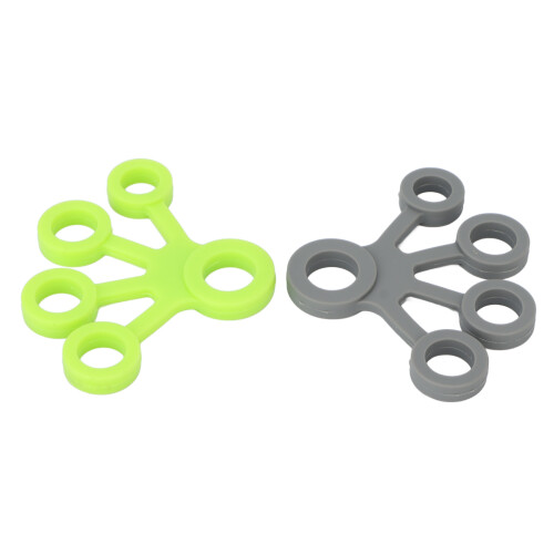 2x Silikon-Fingerdehner 5 Finger grün/grau 8,8lb 1