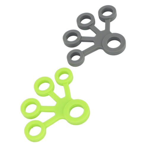 2x Silikon-Fingerdehner 5 Finger grün/grau 8,8lb 2