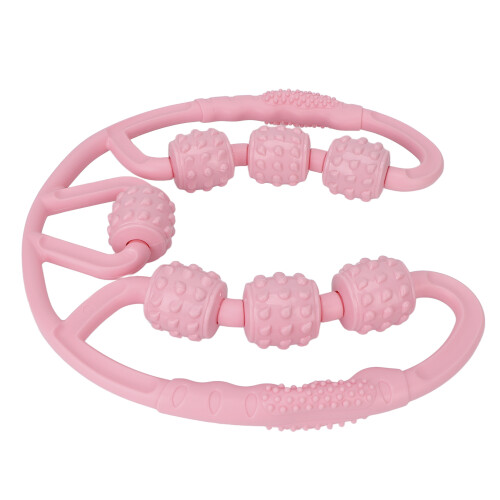 Rullo Massaggio Gambe 7 Rotelle Antidolore Rosa 2