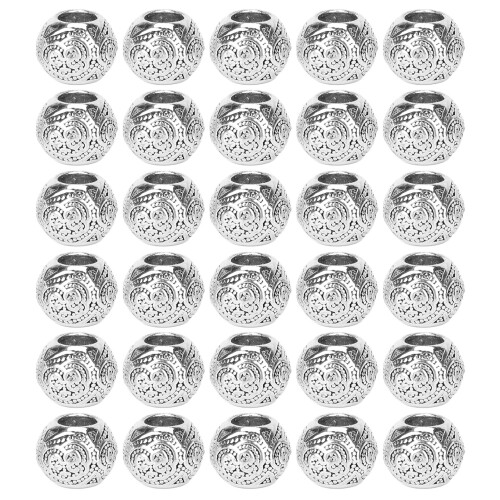 30x Silberne Bartperlen Dreadlocks DIY Armreif
