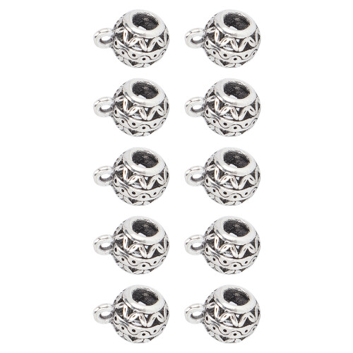 10x Legierung Haarflechtperlen Zöpfe DIY Silber
