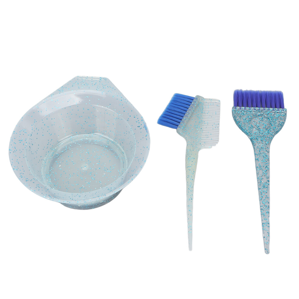 Blue (Blue) 3Pcs Hair Dyeing Brushes Tinting Comb For Home Salon Use