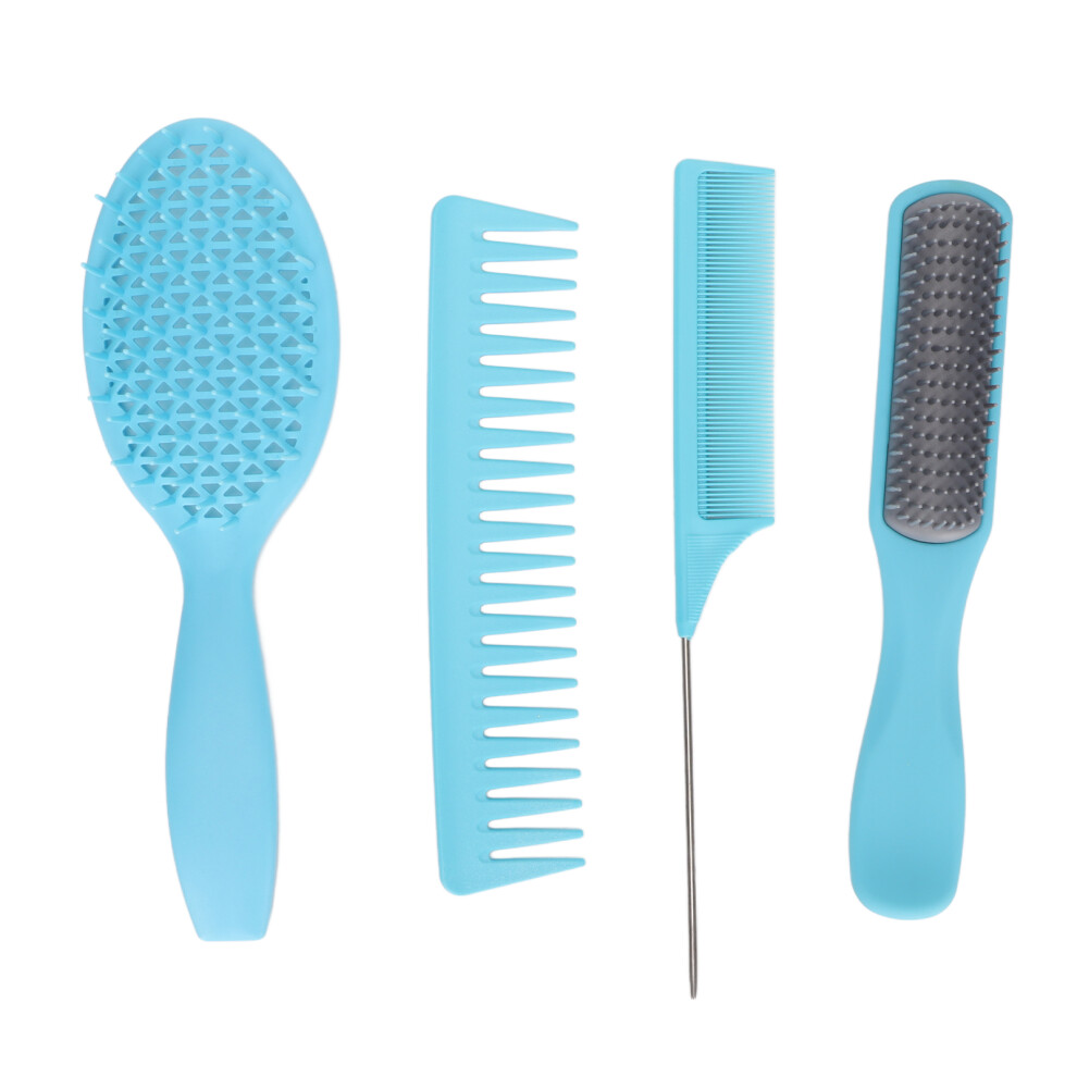 Blue/Green ( Box Packed) 4Pcs Professional Hair Comb Set Detangling Brush Box
