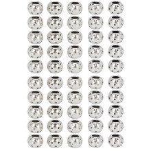 50x Alu-Haarperlen Flechtarmband DIY Schmuck