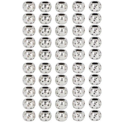 50x Alu-Haarperlen Flechtarmband DIY Schmuck