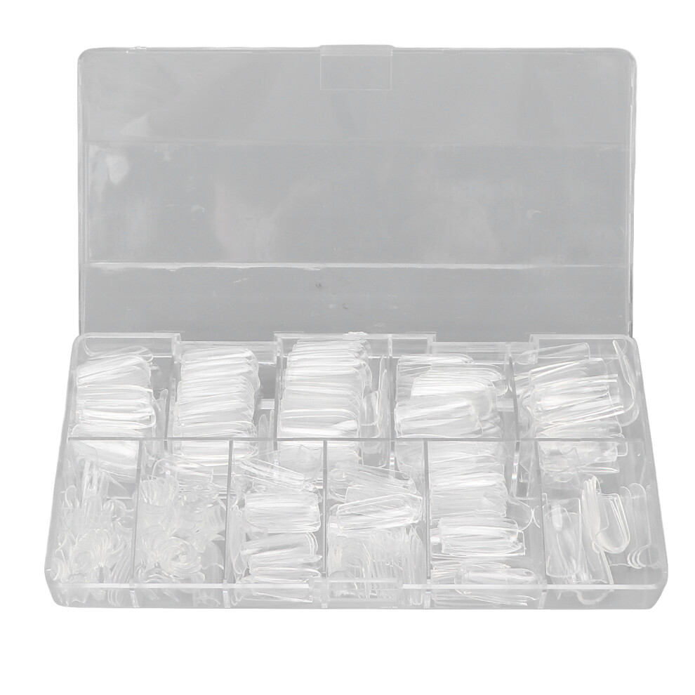 500pcs Nail Tips Set Transparent Fake Nail DIY Salon Accessory