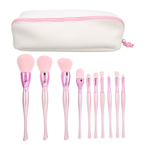 10pcs Soft Makeup Brushes Pink Eye Shadow