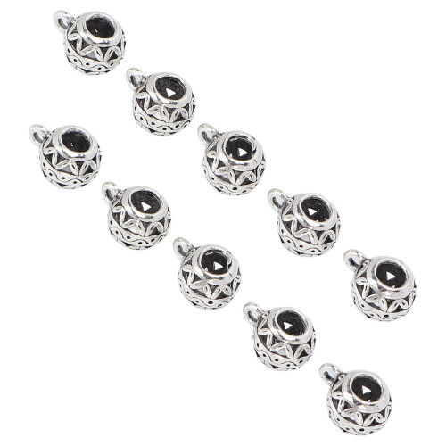 10x Legierung Haarflechtperlen Zöpfe DIY Silber 1