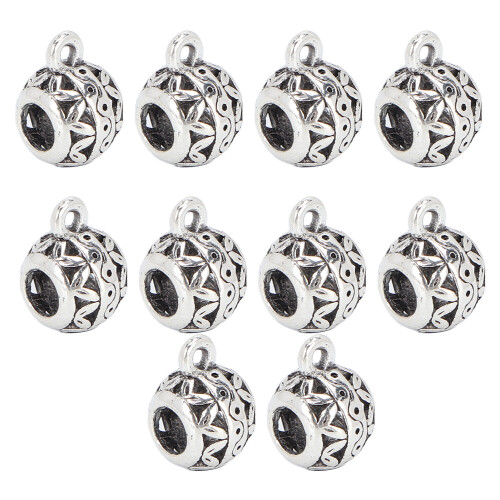 10x Legierung Haarflechtperlen Zöpfe DIY Silber 2