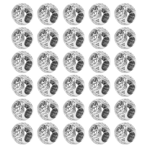 30x Silberne Bartperlen Dreadlocks DIY Armreif 2