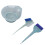 (Blue) 3x Haarfarbepinsel mit Färbe-Kamm blau 3