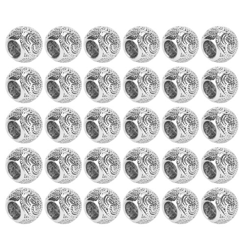 30x Silberne Bartperlen Dreadlocks DIY Armreif 1