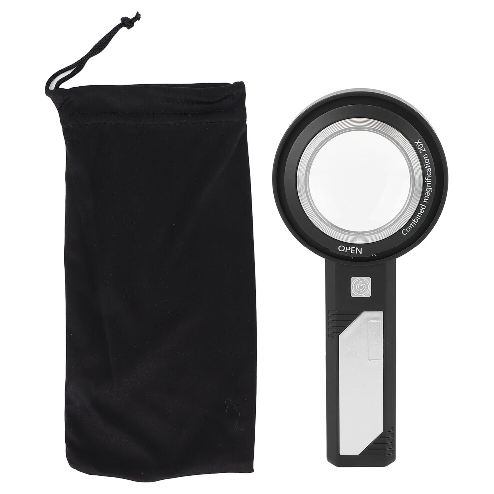 Reading Magnifier Dual Lens Ergonomic LED Light Pocket Loupe