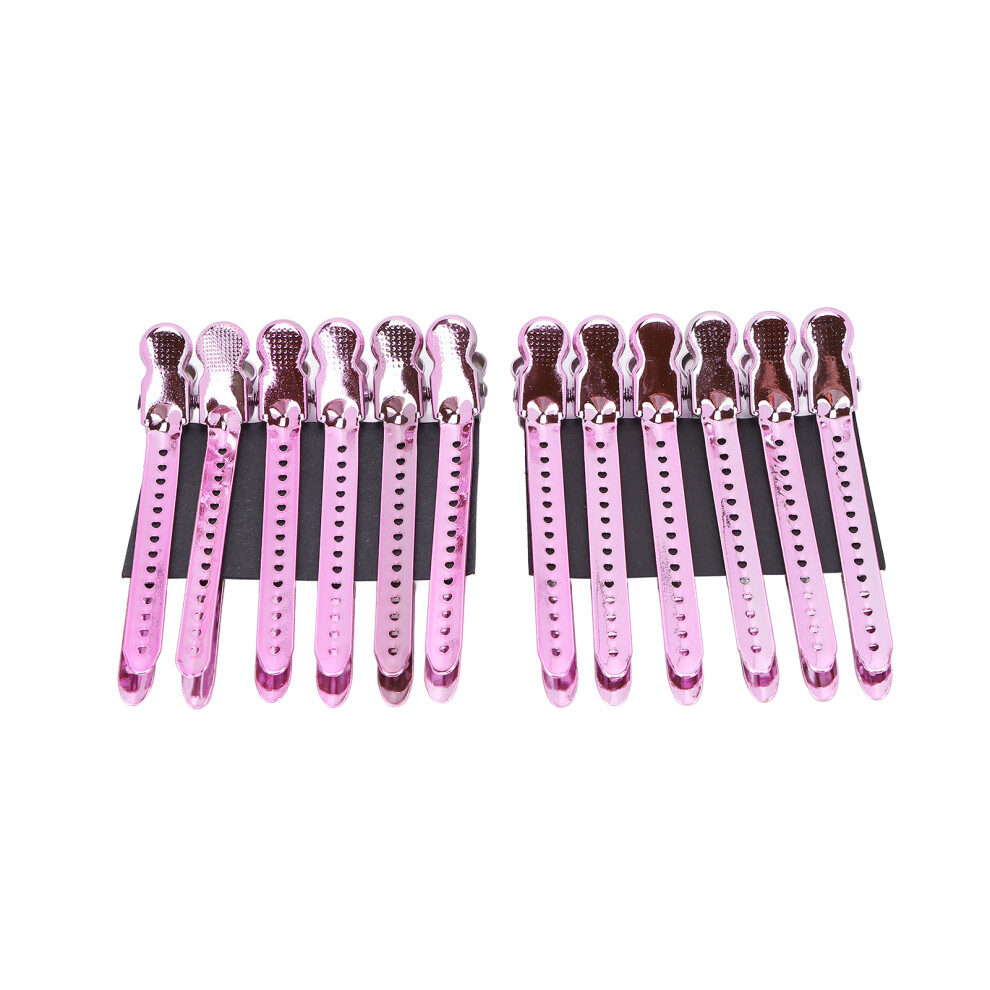 Unisex Pink,Purple (Purple Pink) 12Pcs Professional Duckbill Clip For Thick Hair Purple Pink