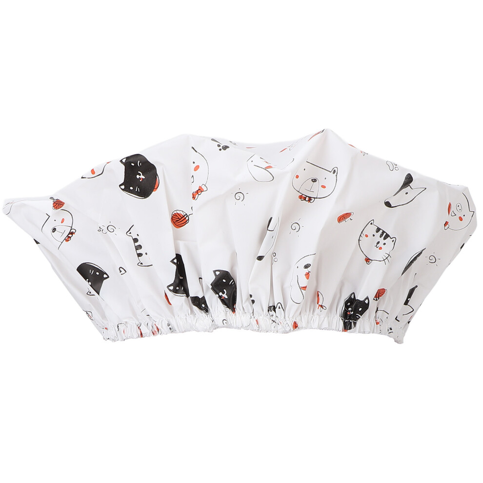 Shower Hat Waterproof Elastic Bathing Hair Hat Cartoon Pattern