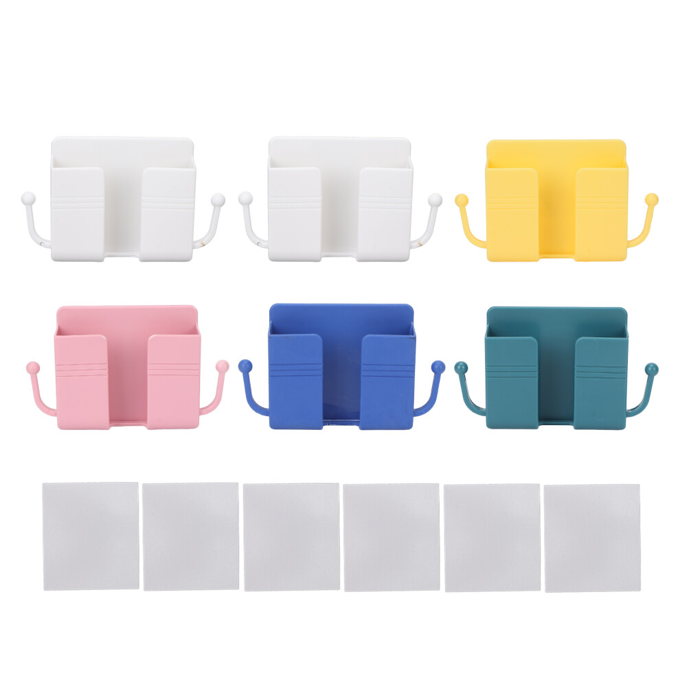 6Pcs Wall Mounted Storage Box Self Adhesive Rack For Remote Phone 461605119908