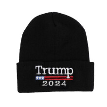 (Black) Winter 2024 Windproof  Letter Embroidery Hat Thick Unisex Solid Hat