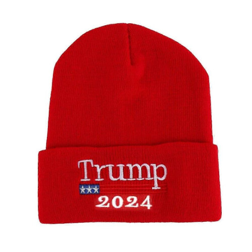 (Red) Winter 2024 Windproof  Letter Embroidery Hat Thick Unisex Solid Hat