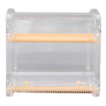 (Orange) Transparenter Klebebandspender mit Sichtfenster Grün
